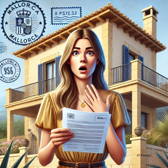 Erschrockene Immobilienkäuferin schaut auf ihren IBI-Bescheid